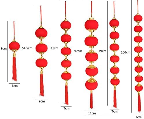 Houchu Red Lantern בסגנון סיני פנס תלוי מלאכה נוהרת עגולה עגולה חוגגים קישוט פסטיבל אביב תליון