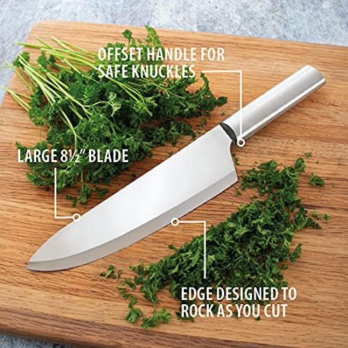 סכום ראדה סכין שף צרפתי סכין נירוסטה עם ידית אלומיניום תוצרת ארהב, 8.5 אינץ ', כסף