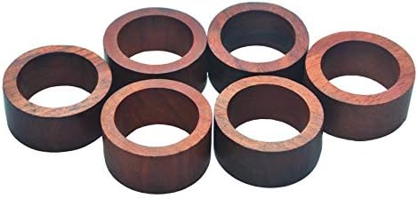 נירוונה כיתה בעבודת יד עץ מפית טבעת סט עם 12 מפיות טבעות-אומן בעל מבנה בהודו