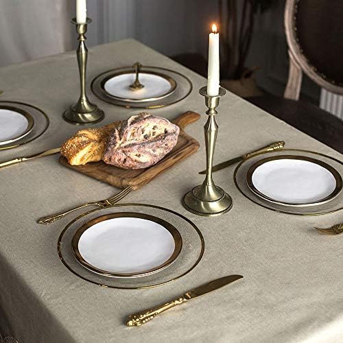 מלבן שולחן ויניל artable מלבן עמיד למים כיסוי שולחן עם גבול מקרמה מעודן לחתונה לחופשות מטבח עיצוב מסיבות