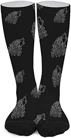 זאב שבטי היללה גרביים מצחיקים על עגל גרבי צינור גבוהות בהתאמה לגברים נשים