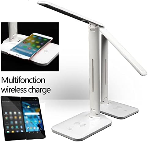 Ylyajy מטען 2 ב 1 מנורת שולחן LED שולחן פונקציה רב-פונקציונלית אור קריאה עם יציאת טעינה של 5V USB לטלפון