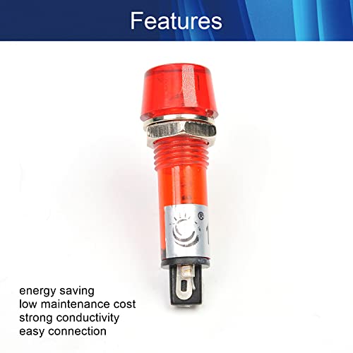 AICOSINEG אדום 110V 0.39 מחוון קוטר חור אור סומק אורך 1.57 אורך לוח בקרה חשמלי 15 יחידות