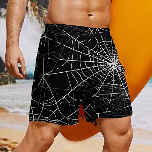 עכבישים ליל כל הקדושים גזעי שחייה של גברים עם מכנסיים קצרים של אוניית דחיסה לספורט בגד ים בגלישה בחוף