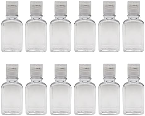 Alremo Xinghuang - 20 יחידות 30 מל בקבוקים ריקים פלסטיק ברורים עם כובע היפוך לבקבוקי נסיעות למילוי שמפו