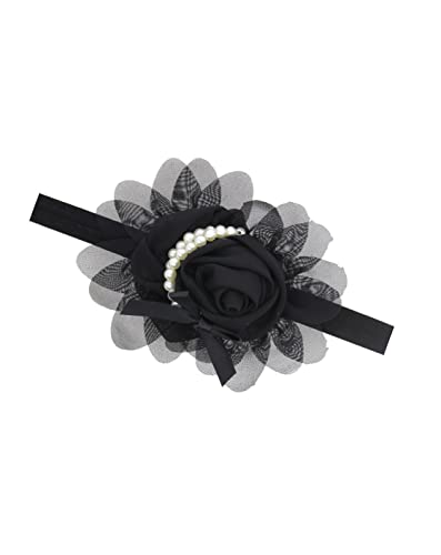 שחור פרח סרט תינוק שחור פרח פרחוני שיער להקת תינוק שחור פרח בארה ' ב 100
