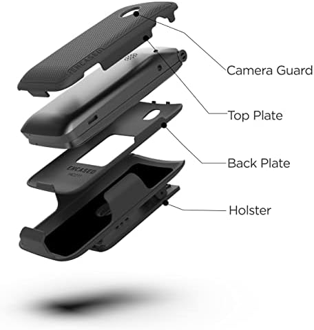 מארז חגורה עטוף למארז טלפון Go Flip V, כיסוי הצמד מגן שחור עם קליפ נרתיק עבור Alcatel/Verizon Go Flip,