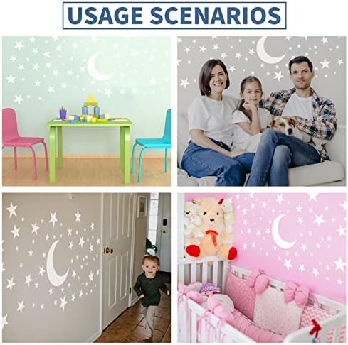 177 פייסס ויניל ירח וכוכבים מדבקות לקירות מדבקה לבנה לילדים בנות בנות חדר תינוקות עיצוב בית עיצוב בית