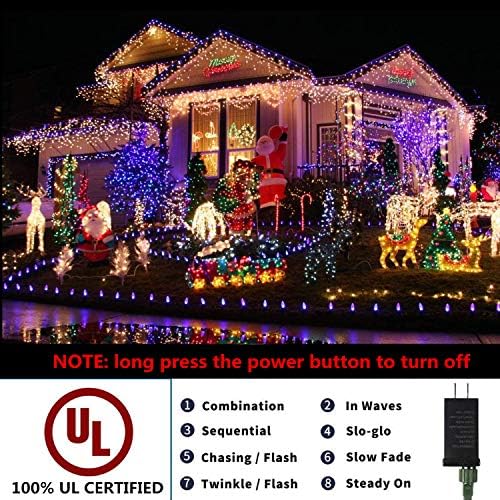 אורות מיתרים לחג המולד, 108ft 200 פלאי חוט ירוק LED אורות פיות נצנוץ לעץ עץ חג המולד חיצוני עיצוב גן
