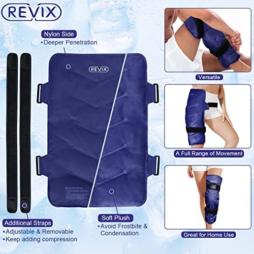 Revix חבילת קרח גדולה להקלה על כאבי גב, חבילות קרות לפציעות כתף, ירך, רגל, קרח עוטפות טיפול דחוס קרה