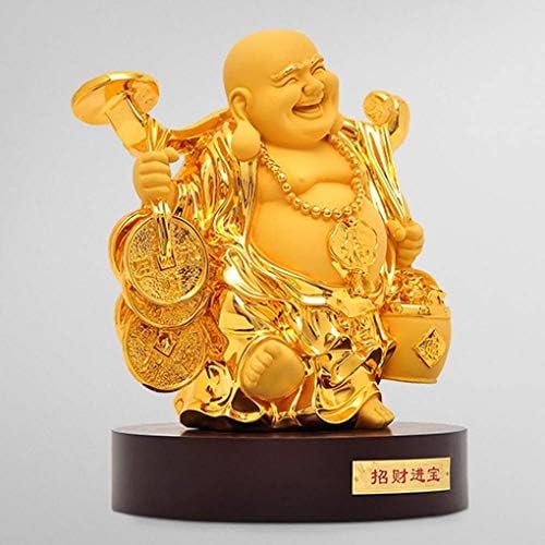 Myingbin סיני פנג שואי צוחק פסלי בודהה קישוט ציפוי זהב מושך עושר ומזל טוב מזכרות מזרחית