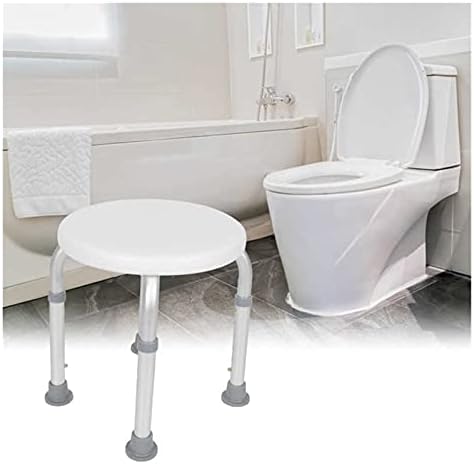 Uongfi עגול אמבטיה כיסא מקלחת גובה מתכוונן ללא החלקה שרפרף מקלחת עגול מושב עגול אביזרים להגנה על אמבטיה