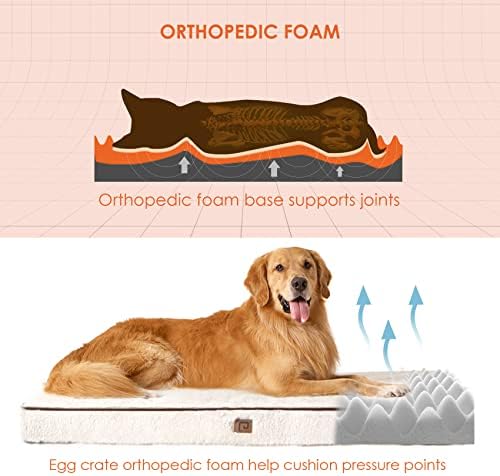 מיטת כלבים גדולה אטומה למים עם כיסוי נשלף, מיטת כלבים רחיצה אורתופדית אורתופדית לכלבים גדולים/בינוניים,