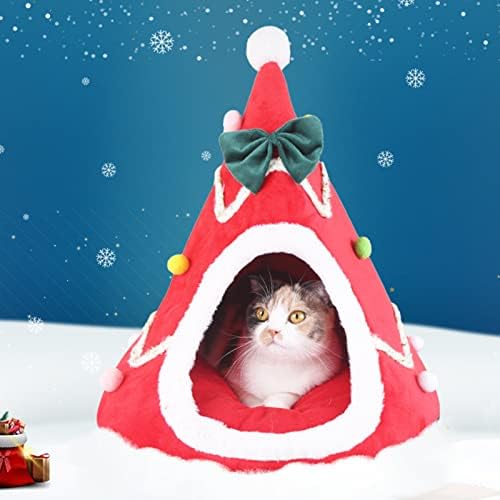 Lüzhong עץ חג המולד מיטות חתול בית-אינץ 'מערת כלבים מערת בית-פרמיום חיית מחמד ניידת מערה מיטה לבעלי