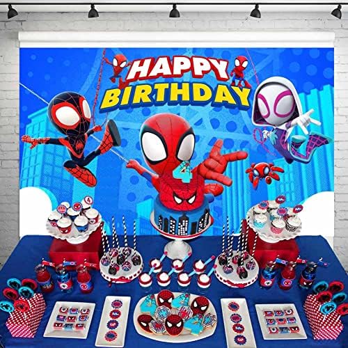 חיוך עולם ספיידי וחברים אספקת מסיבת יום הולדת קריקטורה חמוד ספיידרמן רקע 5 על 3 רגל ילדים עכביש נושא