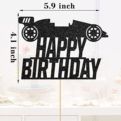טופר עוגת יום הולדת של מכונית מירוץ, קישוטי מסיבת יום הולדת שלט רכב F1, גבר בנים יום הולדת נושא יום