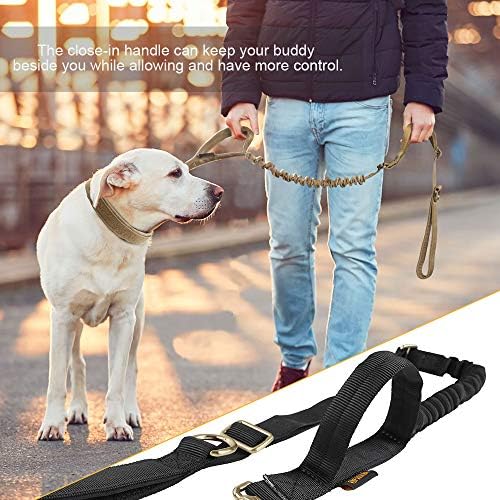 רצועת כלבים טקטי כלב טקטי מעולה מתכווננת K9 רצועת כלבים צבאית רצועה אלסטית מוביל חבל עם 2 ידית בקרה