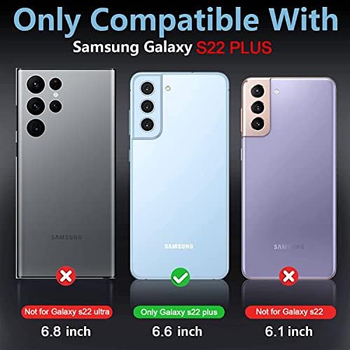 תואם למארז Samsung Galaxy S22 Plus עם מגן מסך אנטי החלקה על חובה כבדה כבד ירידה צבאית הגנה על פגוש אטום