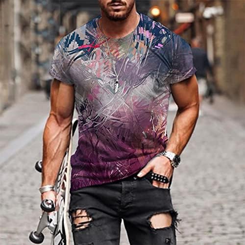 חולצות T לגברים לגברים שרוול קצר תלת מימד דפוס דיגיטלי של שרירים צוות צוואר צוואר חולצת חולצות חולצות