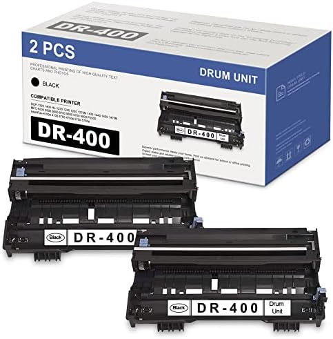 2 חבילות DR-400 DR400 יחידות תוף שחורות תחליף תואם לאח DCP-1200 1400 HL-1230 1240 1470N MFC-8300 9700