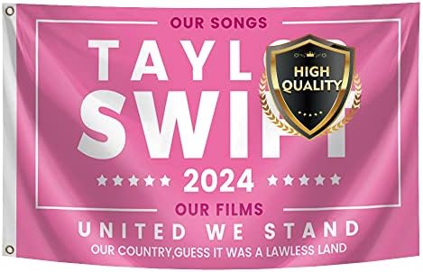 Avimya Pink Taylor 2024 דגל מוסיקה 3x5 ft לחדר מעונות במעונות חדר שינה קיר שטיח קיר - עיצוב קונצרטים