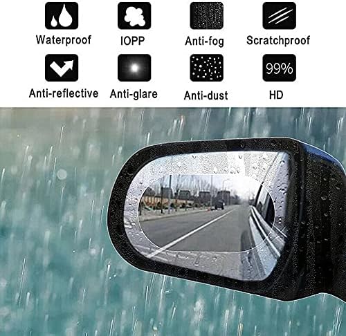 Senzhillinlight Car אחורי ראייה מראה אטום גשם מכונית נוף אחורי מראה רפלקטיבית סרט עמיד למים סרט גשום