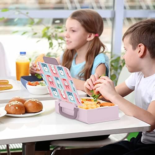 קופסאות בנטו אלפקה חורפיות של SUABO למבוגרים/לילדים אופי ארוחות צהריים עם דליפות ארוחות צהריים ורוד