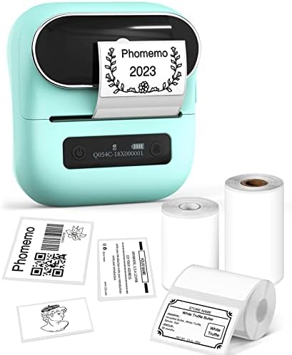 יצרנית תוויות Phomemo, M220 יצרנית תוויות ניידת, מדפסת תווית דיו אלחוטית Bluetooth, מדפסת ברקוד 3 אינץ