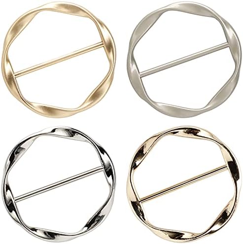4 יחידות משי צעיף טבעת קליפ חולצה עניבת קליפים עבור נשים צעיפי אבזם מותניים אבזם אופנה מתכת טבעת עבור