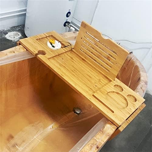 KFJBX הניתן להרחבה אמבטיה מגש מקלחת יין כוס יין מחזיק מדף אמבט