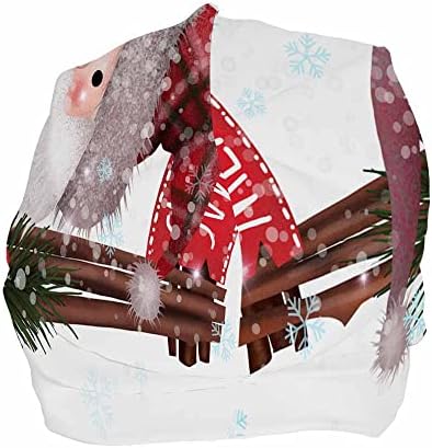 פלא חג המולד לסרוג כובע שמח שלג גמד סנטה קלאוס כחול פתית שלג חורף חג כפת כובעי עבור גברים נשים חם, רך