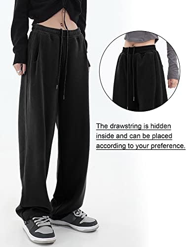 מכנסי טרנינג רגל רחבים רחבים לנשים ישירים רגל רגל רחבה מזדמנים שרציפים מכנסיים מכנסיים מכנסי טרקלין