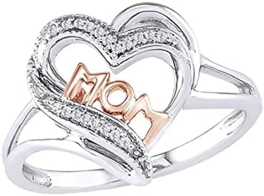 טבעות אופנה לנשים בצבע אחיד בצורת לב טבעת נישואין מכתב זירקון טבעות מתנות תכשיטים ליום האם לטבעת חרדה