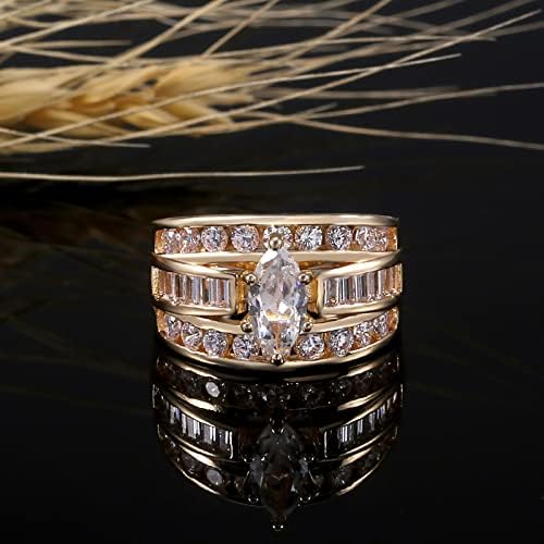 אירוסין טבעת משובץ אופנה פופולרי גבירותיי זירקון תכשיטי נחושת מתנת טבעות התאמת טבעות לזוגות