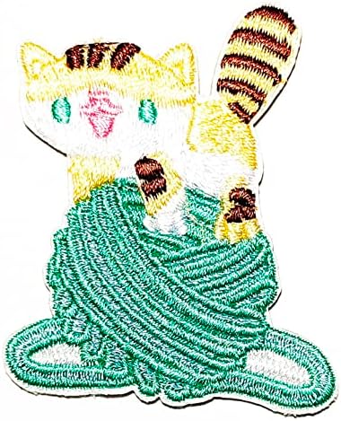נדיר טלאי חוט חתול חתול רקמה רקמה מצוירת מדבקת טלאי כובע כובע פולו תרמיל תרמיל בגדים ז'קט חולצת טריקו