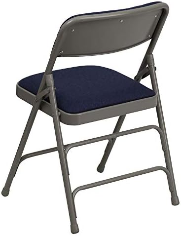 פלאש ריהוט 4 מארז סדרת הרקולס מעוקל משולש התכונן & מגבר; כיסא מתקפל מתכת מרופדת צירים כפולים, בד חיל