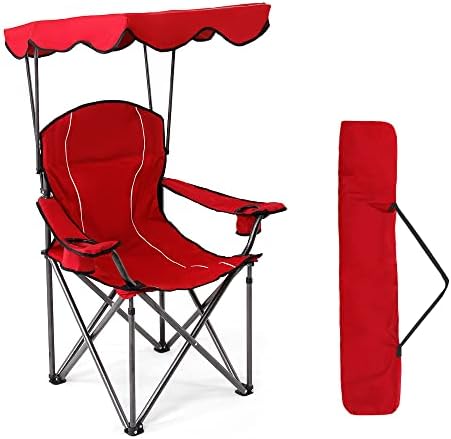 כסאות קמפינג ספורט של High Point עם צל, כיסא חופה מתקפל, כיסא צל קמפינג מתקפל לחוץ, קמפינג, פטיו, תמיכה