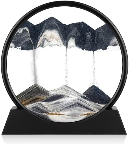 העברת חול אמנות תמונה-3 ד חול טובעני ציור תפאורה-עגול זכוכית 3 ד עמוק ים נוף חול-מרגיע עיצוב הבית שולחן