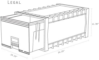 קופסת אחסון ארכיב Storex, גודל חוקי, עומק 24 אינץ ', שחור/אפור