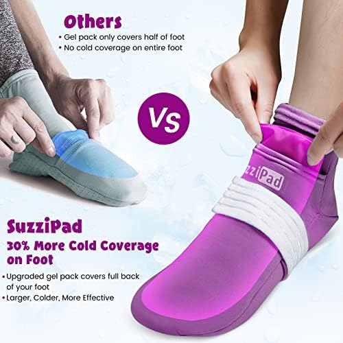 חבילה לטיפול בכימו של Suzzipad לנשים וגברים, חבילת קרח רגליים וערכת אריזת קרח יד - גרבי טיפול קר - כפפות