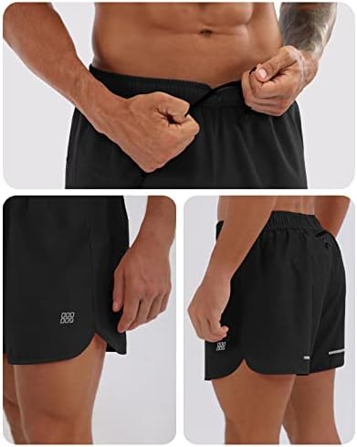 מכנסיים קצרים של Ododos בגברים עם רוכסן עם רוכסן אחורי מהיר יבש מהיר אימון ספורטיבי מכנסי חדר כושר