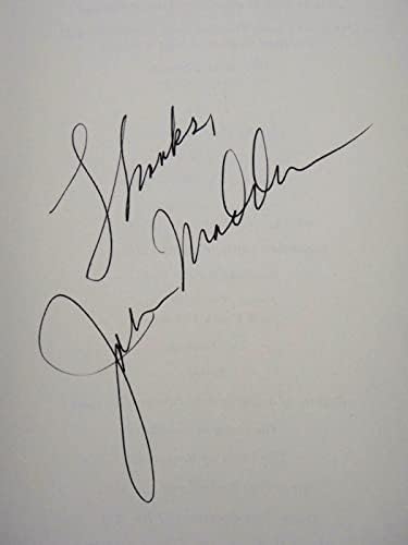 ג'ון מאדן החתום על JSA מוסמך ספר אותנטי אוטומטית אוטומטית 1988 HOF מקורי - NFL חתימה חתימה שונות של