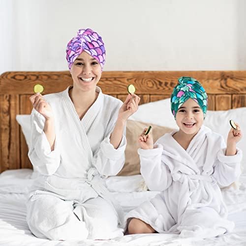 Wawsam 2 חבילה לילדים מגבות ייבוש ילדות בנות מגבת שיער רטובה חד קרן