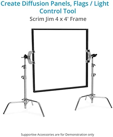 Proaim Framax Scrim Jim Frame עבור צלמים וקולנוענים. ערכת בקרת תאורה של ארבעה צינורות 46 אינץ 'ומחברי