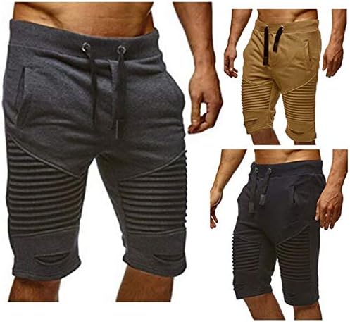Andongnywell מכנסי חדר כושר לגברים מכנסיים קצרים המריצים אימונים מצוידים ג'וג'ר מכנסיים קצרים רזים עם