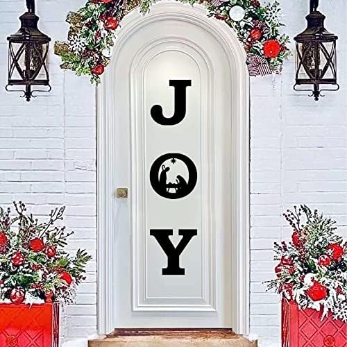 RTMISA קישוטי שמחה לחג המולד - שמחה לידה שלט לחג המולד מקורה בקיר מקורה, מראה דקורטיבית שחורה לדלת בית