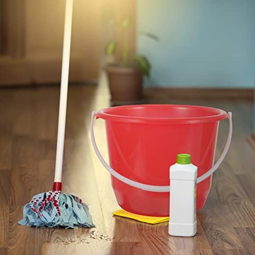 דלי פלסטיק גנאזונו עם ידית אמבטיה עגולה דלי מים נייד דלי אחסון לציוד ניקוי ביתי 5 ליטר אדום