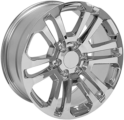 OE Wheels LLC 20 אינץ 'שפה מתאימה GMC Sierra גלגל CV99 20x9 Hollander Wheel Chrome 4741