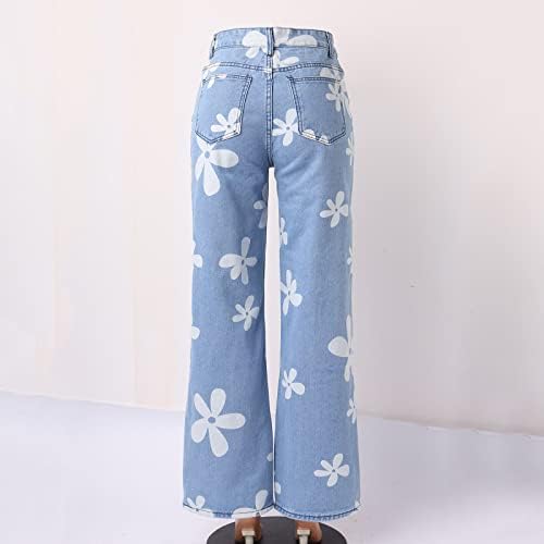 מיאשוי נצפה פריטים נשים של גבוהה מותן ישר צינור מודפס ג ' ינס מכנסיים גבוה אישה בגדים
