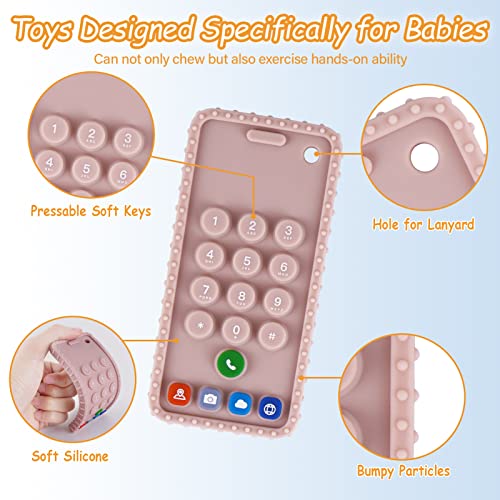 צעצועי בקיעת שיניים לתינוק 6 עד 12 חודשים סיליקון שלט רחוק צורת טלפון צורה צעצועים לעיסת צעצועים לפעוטות